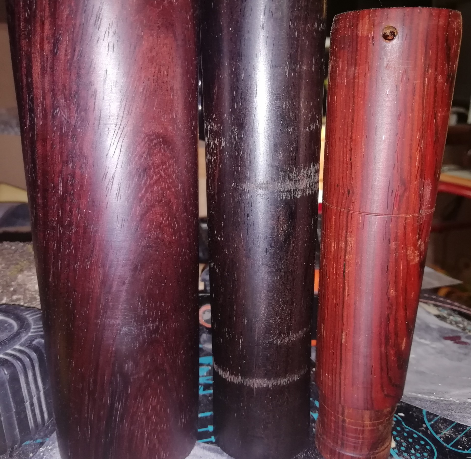 Palissandre des Indes, Grenadille et cocobolo